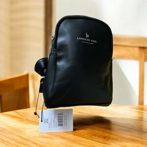 London Fog Black Double Compartment Bag